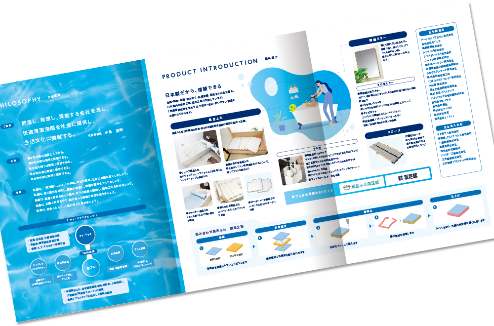 巻き三つ折り 6ページ