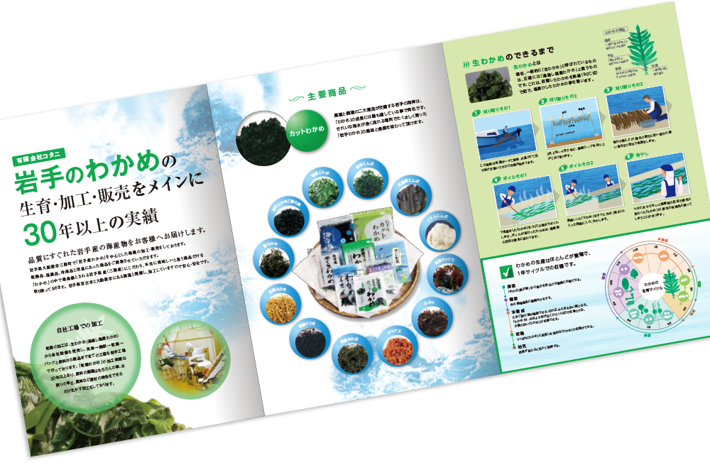 巻き三つ折り 6ページ