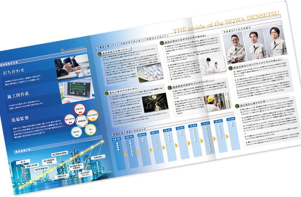 巻き三つ折り 6ページ