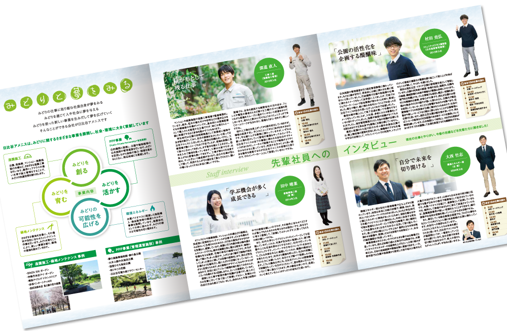 巻き三つ折り 6ページ